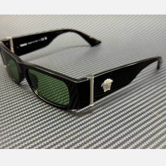 VERSACE Black Green Men's 55 mm Sunglasses - Picture 1 of 5